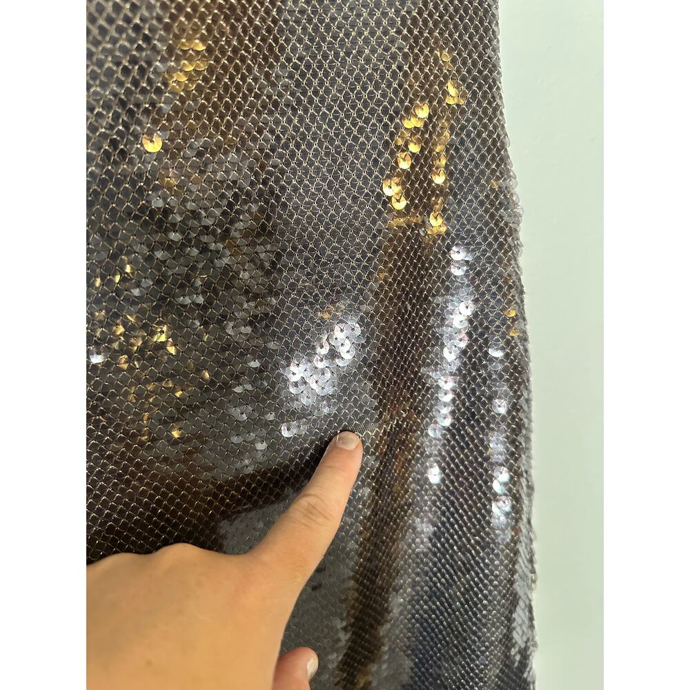 A.L.C. Brown Sequin Adjustable Strap Square Neck Sleeveless Dani Mini Dress sz S - Picture 8 of 16